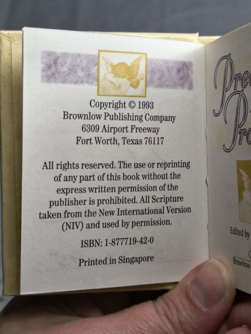 Precious Are the Promises Miniature Paul C. Brownlow 1993 Printed in Singapore - Picture 7 of 10